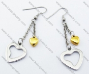 Stainless Steel Gold Plating Heart Earrings - KJE050837