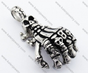 Stainless Steel Skeleton Hand Pendant - KJP330054