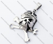 Stainless Steel Pilot Skull Pendant - KJP330060
