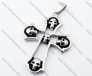 Stainless Steel Skull Cross Pendant - KJP330079