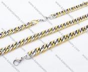 Steel Gold Plating Necklace & Bracelet  Jewelry Set - KJS100030