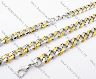 Steel Gold Plating Necklace & Bracelet  Jewelry Set - KJS100032