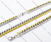Steel Gold Plating Necklace & Bracelet  Jewelry Set - KJS100033