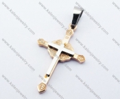 Rose Gold Stainless Steel Cross Pendants - KJP051096