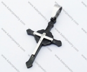 Small Stainless Steel Black Cross Pendants - KJP051099