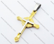 Small Stainless Steel Gold Cross Pendants - KJP051098