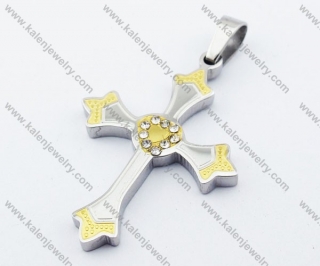 Gold Plating Stainless Steel Cross Pendant - KJP051111