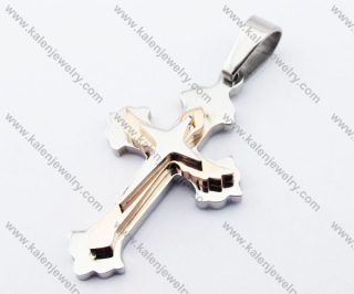 Rose Gold Stainless Steel Cross Pendants - KJP051118