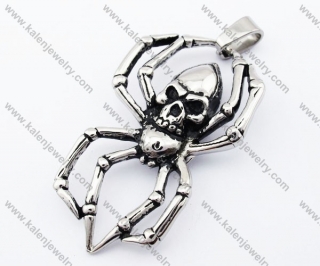 Stainless Steel Skull Spider Pendant - KJP170148