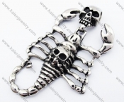 Big Stainless Steel Skull & Scorpion Pendant - KJP170165