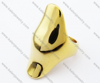 Smooth Gold Plating Stainless Steel Casting Ring - KJR080029