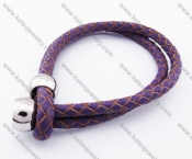 Stainless Steel Violet Leather Bracelets - KJB050321