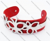 Stainless Steel Red Leather Butterfly Bracelet  - KJB050337