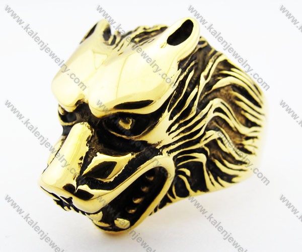 Gold Wolf Ring