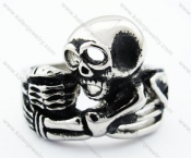 Stainless Steel Skull Ring - KJR330057