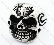Cool Punk Mens smoker skull stainless steel ring - KJR330059
