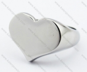 Smooth Stainless Steel Heart Ring - KJR330071