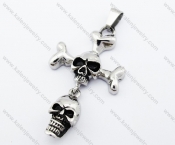 Stainless Steel Skull Cross Pendant - KJP051139