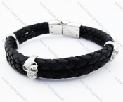 Stainless Steel Leather Bracelets - KJB050361