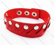 Stainless Steel Red Leather Bracelets - KJB050368