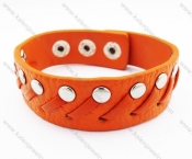 Stainless Steel Red Leather Bracelets - KJB050369