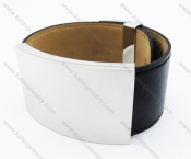 Black Stainless Steel Leather Bracelets - KJB050371