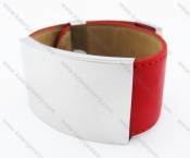 Stainless Steel Red Leather Bracelets - KJB050372