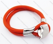 Stainless Steel Red Leather Bracelets - KJB050373