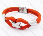 Stainless Steel Red Leather Bracelets - KJB050377