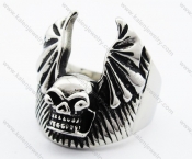 Stainless Steel Bat Skull Ring - KJR010189