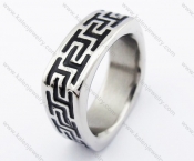 Stainless Steel Black Epoxy Ring - KJR280251