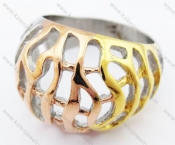 Stainless Steel Hollow Gold Plating Ring - KJR280256