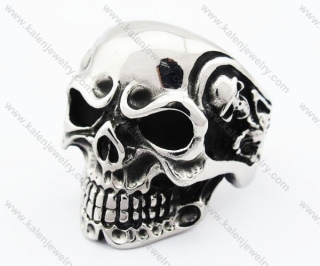Stainless Steel Skull Ring - KJR370005