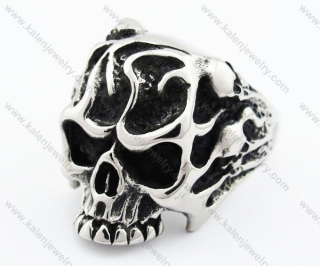 Stainless Steel Skull Ring - KJR370026