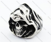 Stainless Steel Death Messenger Skull Ring - KJR370030