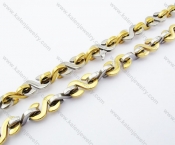 Stainless Steel Gold S Necklace - KJN100041