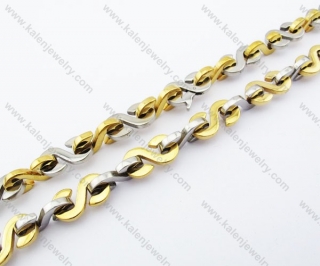 550×10.5mm Stainless Steel Gold S Necklace - KJN100041