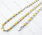 Gold Plating Necklace & Bracelet Jewelry Set - KJS100043