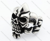 Stainless Steel Skull Ring - KJR370034