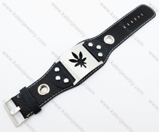 Stainless Steel Leather Bracelet - KJB140048