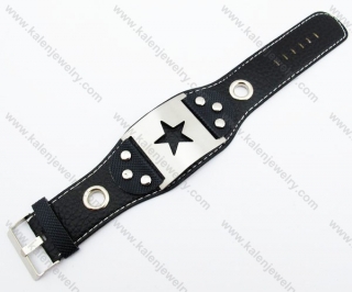 Stainless Steel Leather Star Bracelet - KJB140050