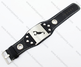 Stainless Steel Leather Scorpion Bracelet - KJB140051