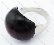 Stainless Steel Violet Cat Eye Stone Ring - KJR070127