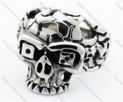 Stainless Steel Dice Eyes Skull Ring - KJR370045