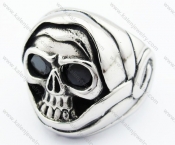 Stainless Steel Death Skull Ring - KJR370050