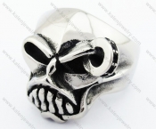 Stainless Steel Body Jewelry Skull Ring - KJR370054