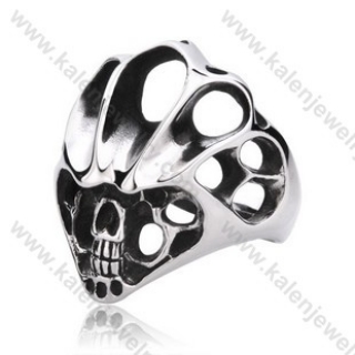 Stainless Steel Skull Ring - KJR350013