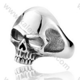 Stainless Steel Skull Ring - KJR350014