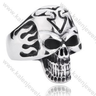 Stainless Steel Skull Ring - KJR350038