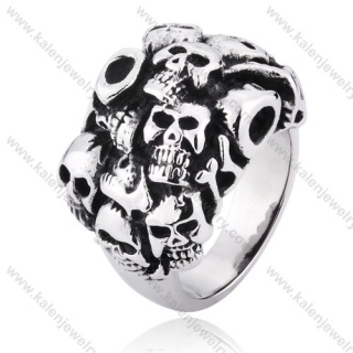 Stainless Steel Skull Ring - KJR350042